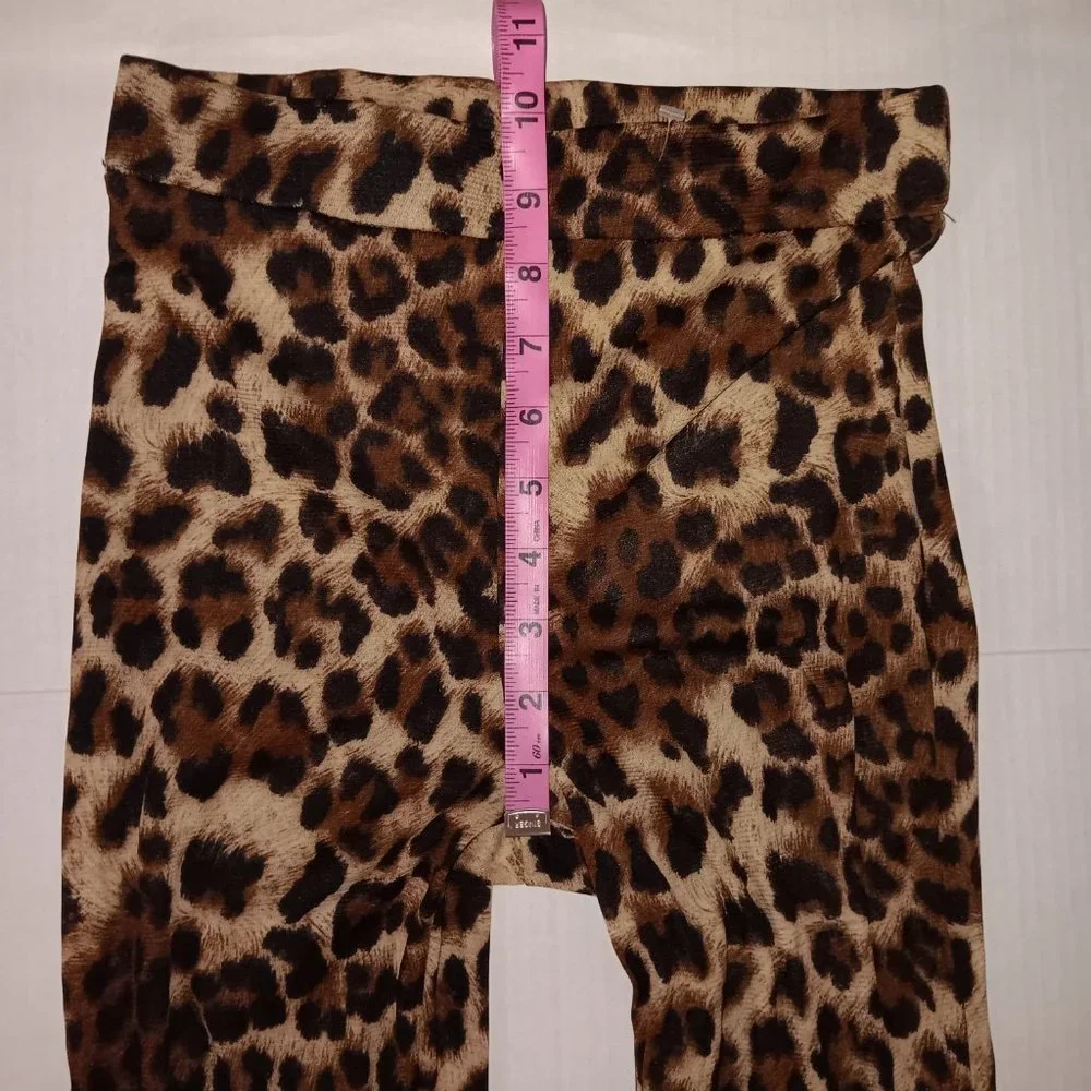 FASHION NOVA SHEER FLARE LEG ANIMAL PRINT PANTS SIZE SMALL